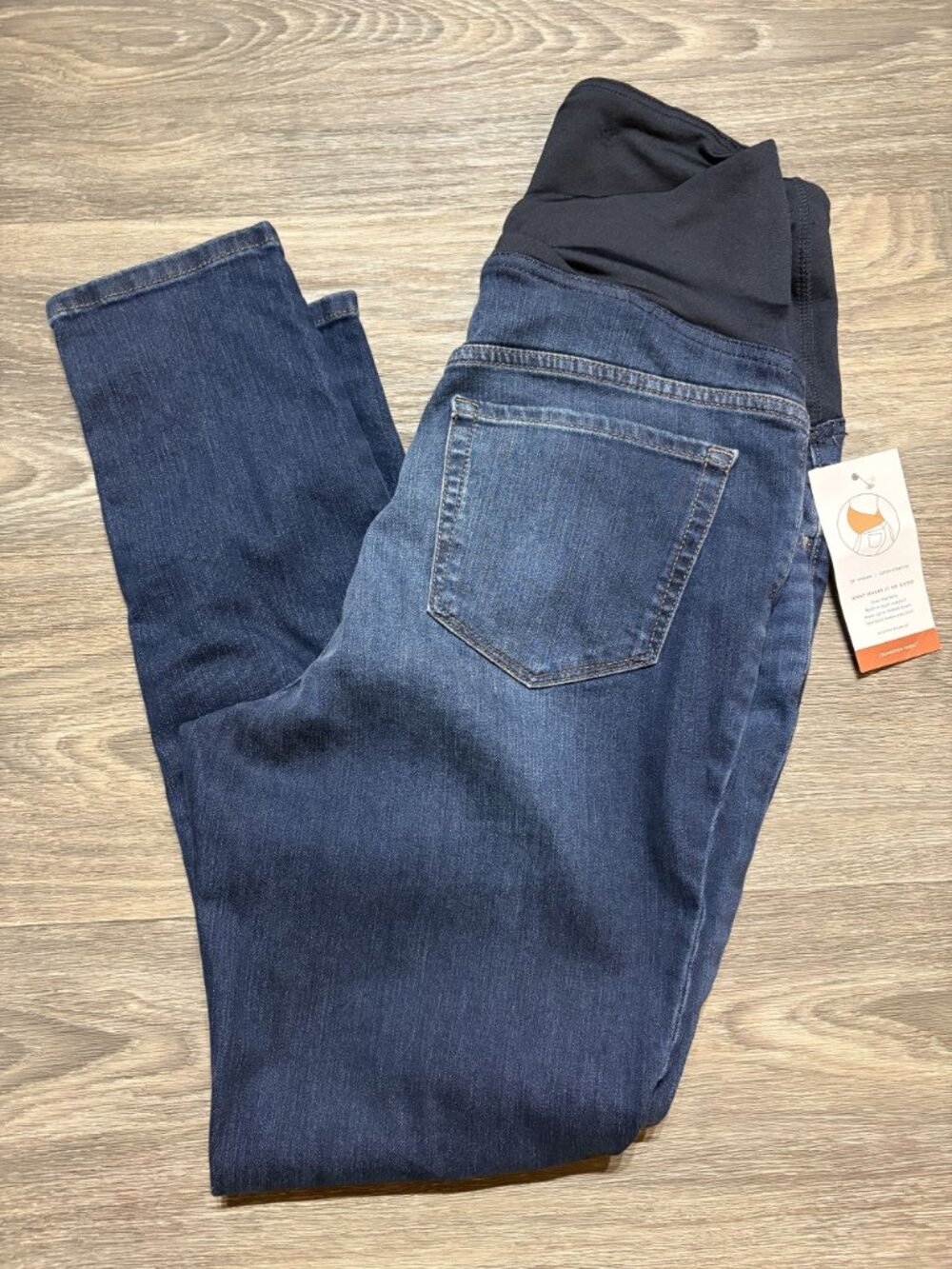 Isabel Maternity Ingrid & Isabel Skinny Fit Over Belly Jeans 10 Medium Wash NEW